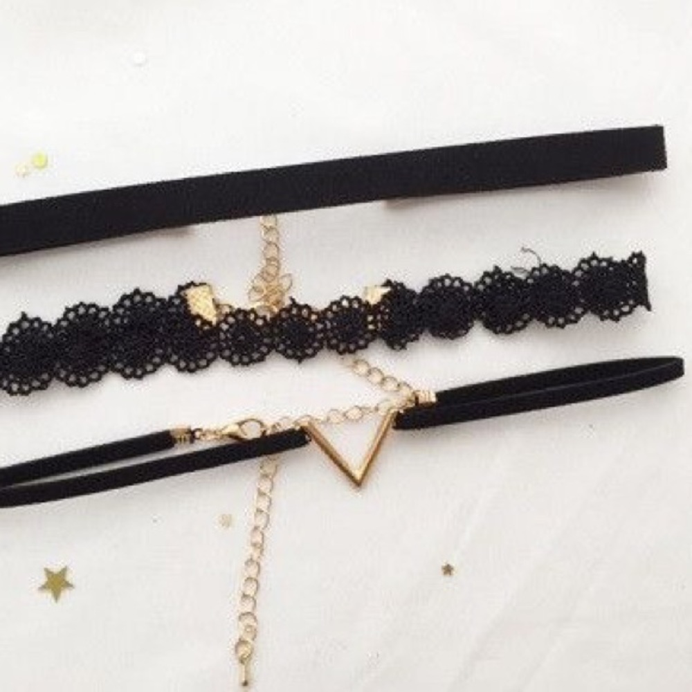 LAST ONE Black Dainty Crochet Choker